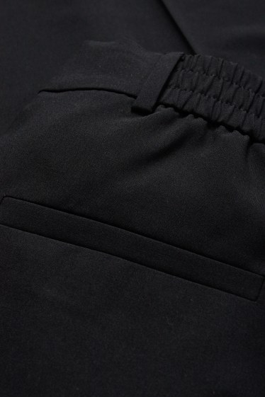 Femei - Pantaloni de stofă - talie înaltă - wide leg - negru