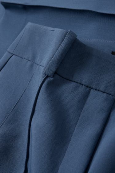 Femei - Pantaloni office - talie înaltă - wide leg - albastru