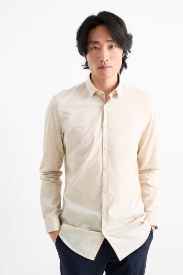 Home - Camisa formal - slim fit - Kent - de piquets - beix