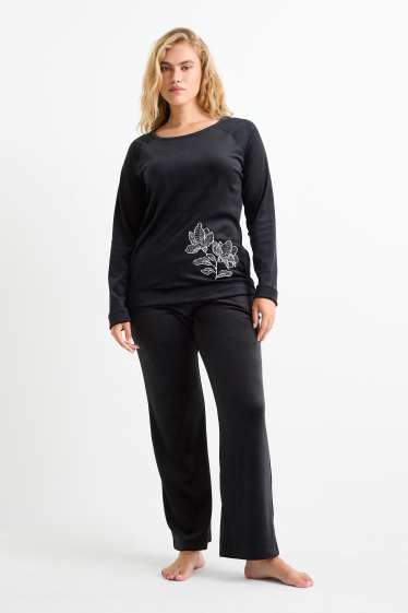 Femei - Pijama de iarnă - negru