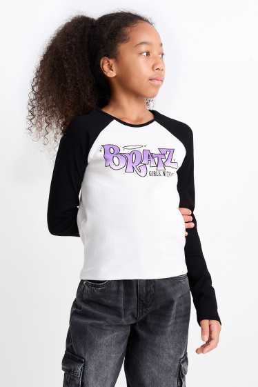 Copii - Fete - Bratz - tricou cu mânecă lungă - alb / negru