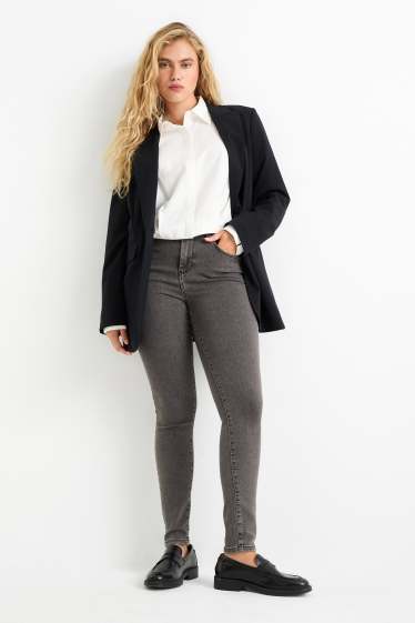Mujer - Jegging jeans - high waist - vaqueros - gris