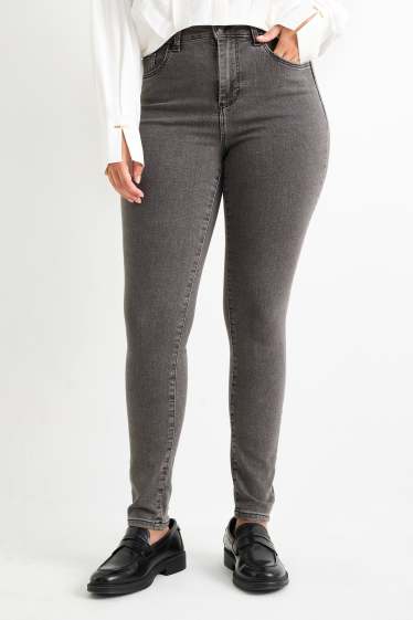 Mujer - Jegging jeans - high waist - vaqueros - gris