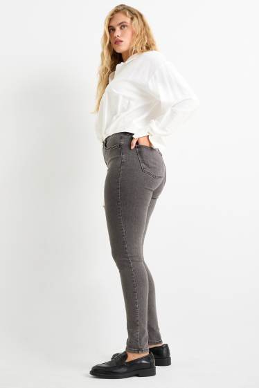 Mujer - Jegging jeans - high waist - vaqueros - gris
