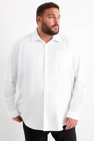 Hommes - Chemise - regular fit - col kent - facile à repasser - blanc crème