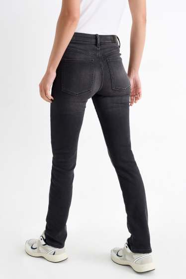 Damen - Slim Jeans - Mid Waist - Jog Denim - dunkeljeansgrau