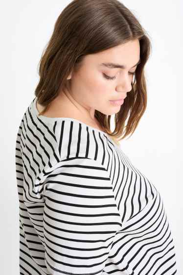 Dámské - Multipack 2 ks - tričko s výstřihem ve tvaru V - LYCRA® - černá/bílá