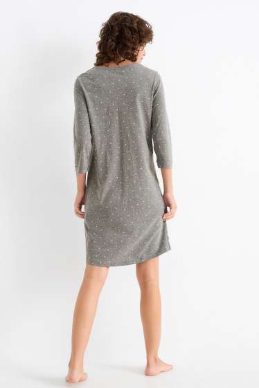 Femmes - Chemise de nuit - à pois - gris