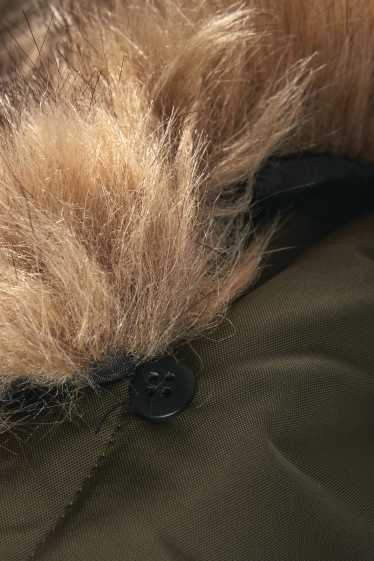 Enfants garçons - Veste à capuche, dotée d'une garniture d'imitation fourrure - imperméable - vert foncé