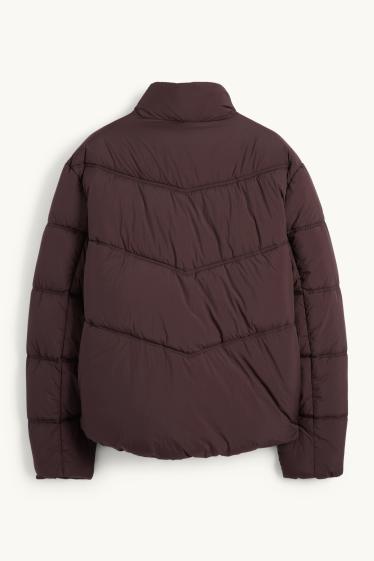 Bărbați - Geacă matlasată - maro închis