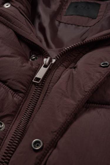 Bărbați - Geacă matlasată - maro închis