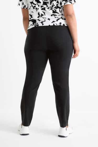 Damen - Stoffhose - High Waist - Straight Fit - LYCRA® - schwarz