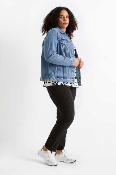 Damen - Stoffhose - High Waist - Straight Fit - LYCRA® - schwarz