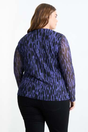Women - Long sleeve top - patterned - purple