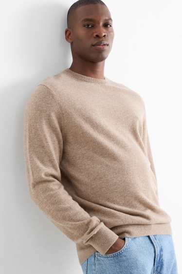 Hommes - Pull en cachemire - marron clair