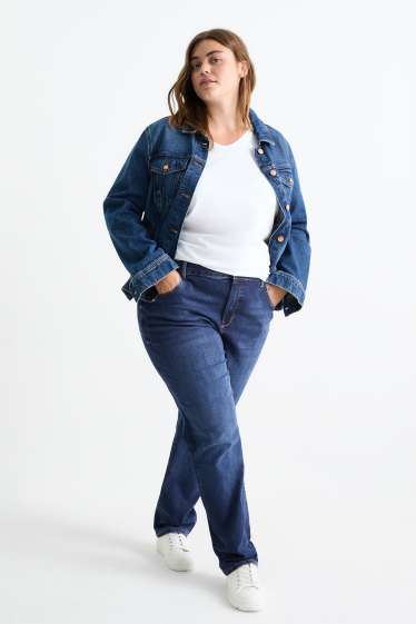 Damen - Slim Jeans - Mid Waist - Shaping-Jeans - Flex - LYCRA® - dunkeljeansblau