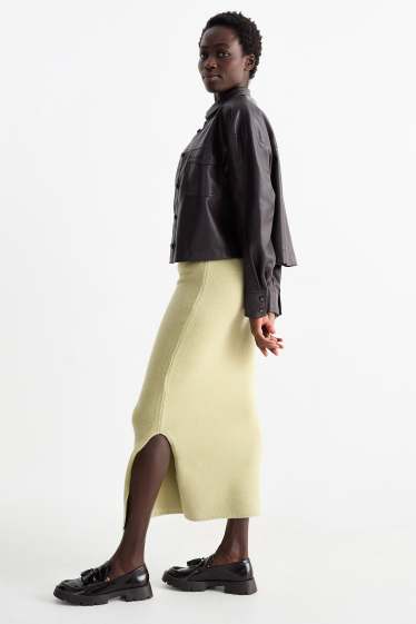 Femmes - Jupe en maille - vert menthe