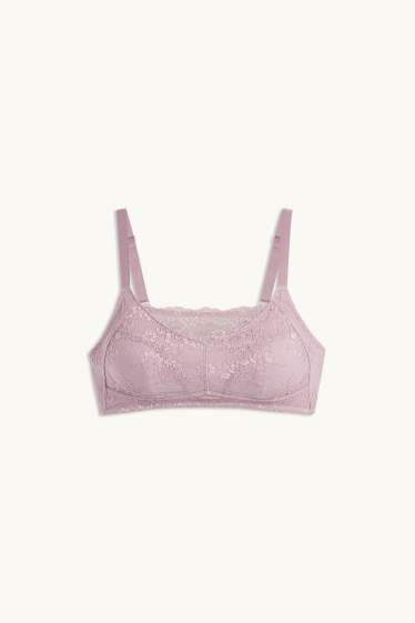 Femei - Sutien post-mastectomie fără armătură - violet deschis