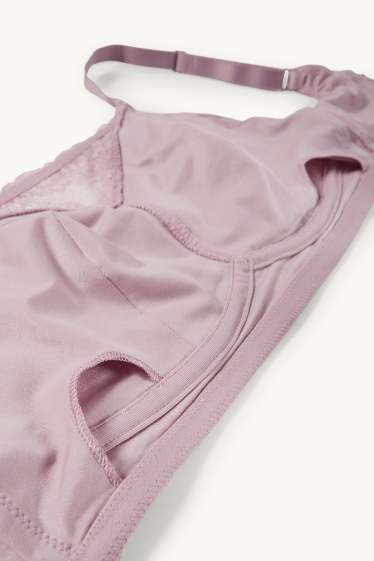 Femei - Sutien post-mastectomie fără armătură - violet deschis