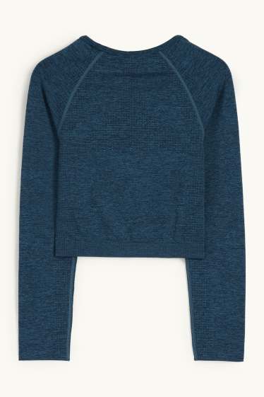 Women - Cropped technical T-shirt – UV protection - dark blue