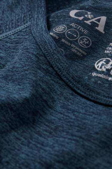 Women - Cropped technical T-shirt – UV protection - dark blue
