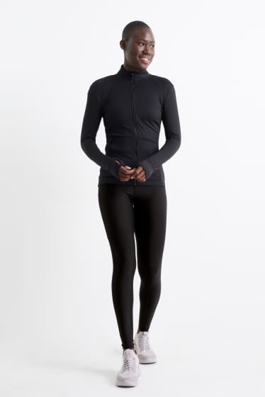 Donna - Leggings sportivi - 4 Way Stretch - protezione UV - nero