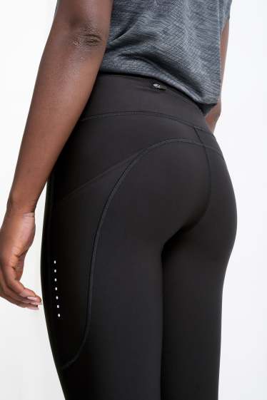 Donna - Leggings sportivi - 4 Way Stretch - protezione UV - nero
