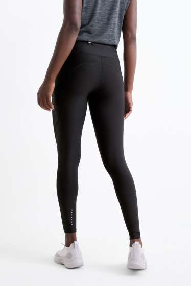 Donna - Leggings sportivi - 4 Way Stretch - protezione UV - nero