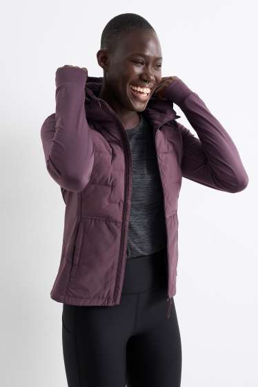 Femmes - Veste chaude de sport à capuche - violet