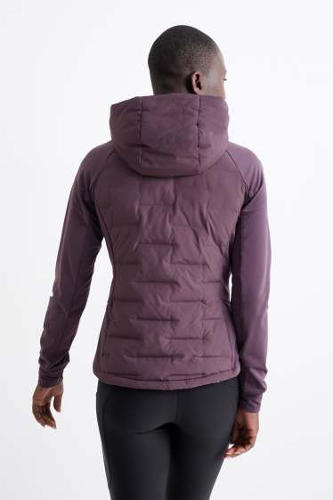 Femmes - Veste chaude de sport à capuche - violet