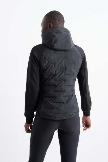 Femmes - Veste chaude de sport à capuche - noir