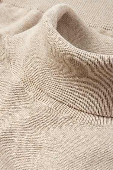 Hommes - Pull à col roulé - beige