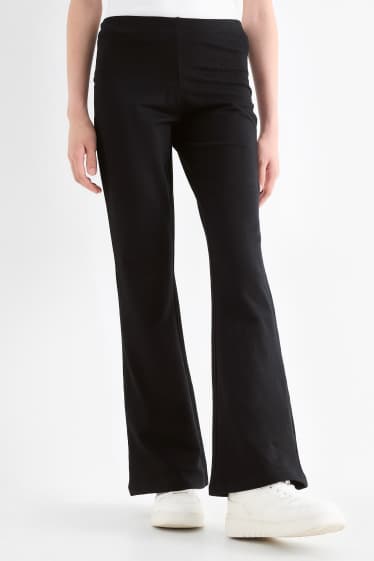 Enfants filles - Lot de 2 - leggings chauds - noir