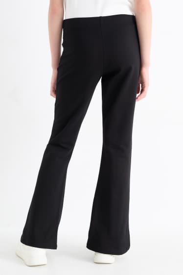 Enfants filles - Lot de 2 - leggings chauds - noir
