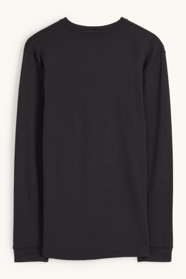 Uomo - Maglia intima - a coste - nero