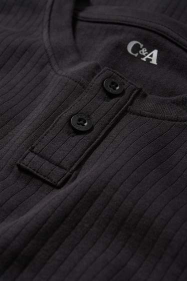 Uomo - Maglia intima - a coste - nero