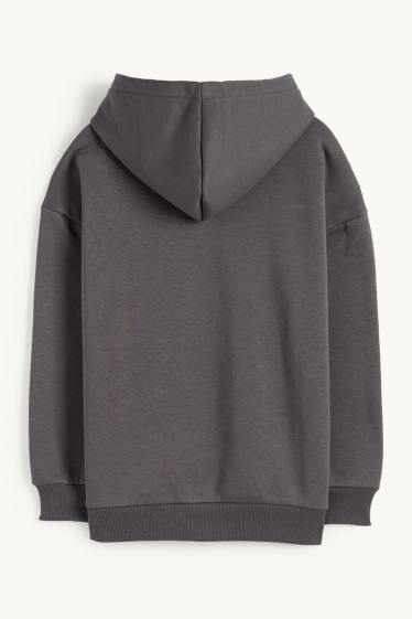 Enfants filles - Lilo & Stitch - sweat à capuche - gris foncé
