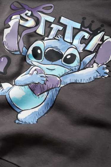 Enfants filles - Lilo & Stitch - sweat à capuche - gris foncé