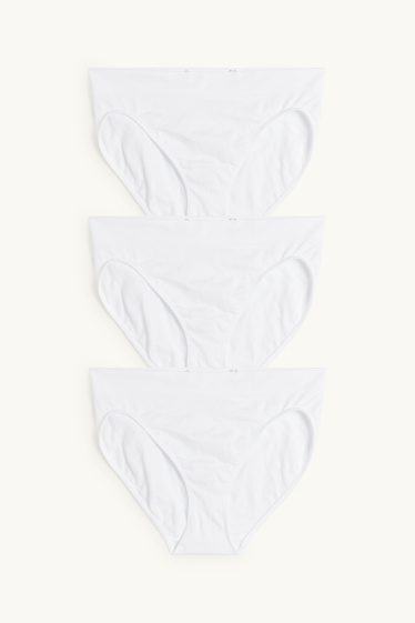 Dames - Set van 3 - slip - naadloos  - wit