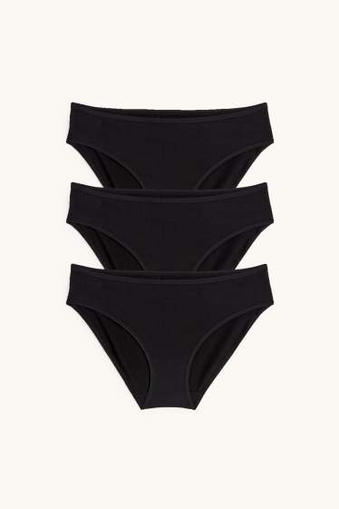 Women - Multipack of 3 - briefs - black