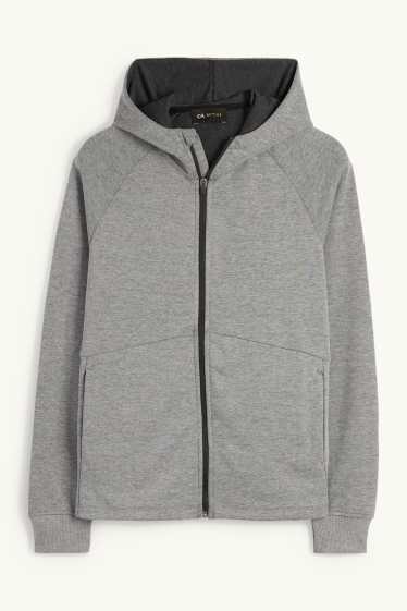 Damen - Funktions-Sweatjacke mit Kapuze - grau