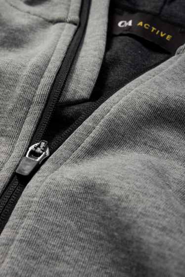 Damen - Funktions-Sweatjacke mit Kapuze - grau