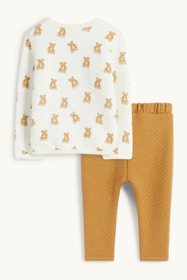 Miminka - chlapci - Motivy medvídků - outfit pro miminka - 2dílný - béžová