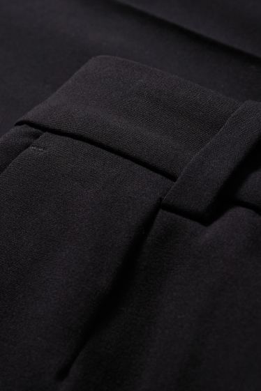 Femei - Pantaloni office - talie înaltă - wide leg - negru