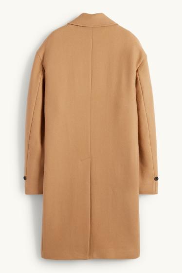 Hommes - Manteau - laine mélangée - marron clair