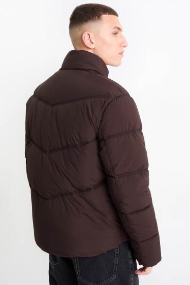 Bărbați - Geacă matlasată - maro închis