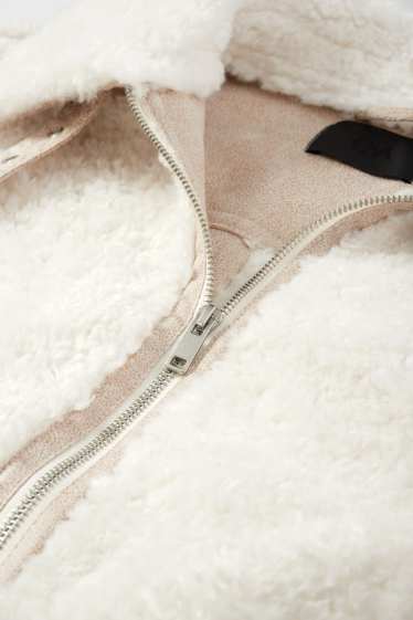 Femmes - Blouson en peluche - blanc crème