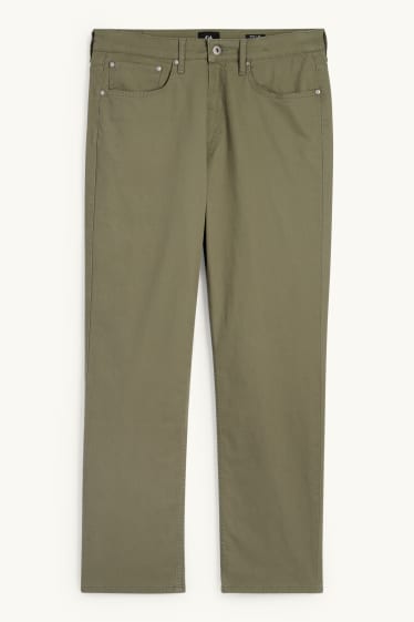 Hommes - Pantalon chaud - regular fit - vert foncé
