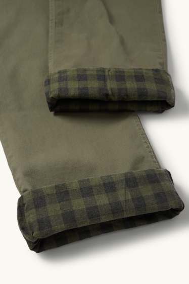 Hommes - Pantalon chaud - regular fit - vert foncé