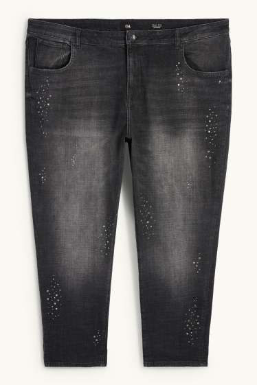 Femmes - Boyfriend jean - mid waist - gris foncé